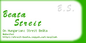 beata streit business card